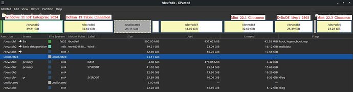 Linux Mint Kylin Windows partition disk sizes_20260901